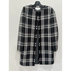 Tahari by Arthur S. Levine Women’s 6 Plaid Tweed Jacket Black White Red NWT